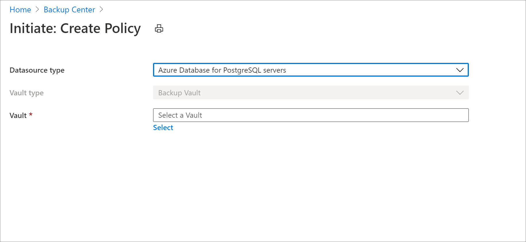 Pilih sumber data untuk kebijakan pencadangan pada Azure Database for PostgreSQL Server