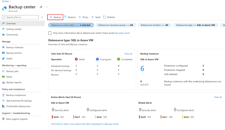 Cuplikan layar yang memperlihatkan cara memulai penemuan database.