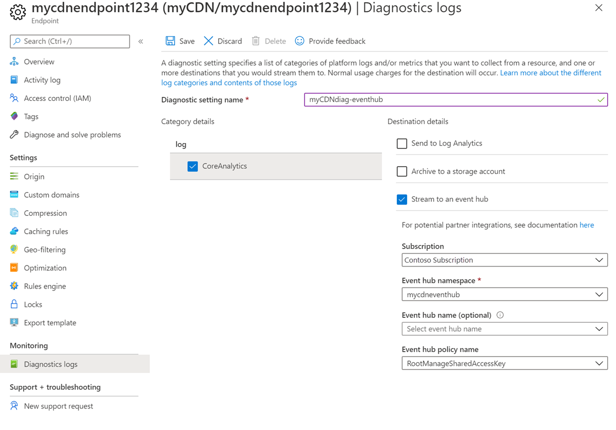 Log diagnostik - Hub peristiwa.