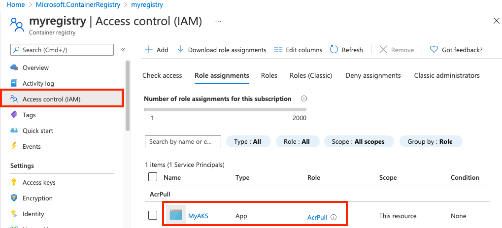 Assign acrpull role to multitenant app