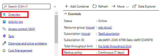 Check the status of migration from Azure portal