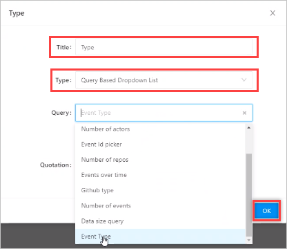 daftar dropdown berbasis kueri.