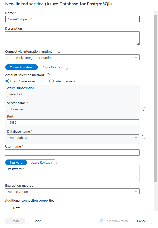 Konfigurasikan layanan tertaut ke Azure database for PostgreSQL.