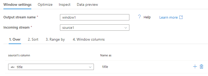 Cuplikan layar memperlihatkan Pengaturan Windowing dengan tab Over dipilih.