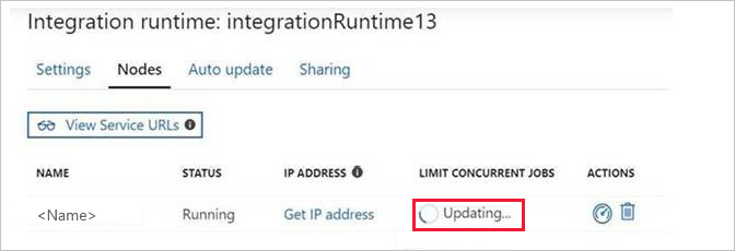 Cuplikan layar panel Simpul dari runtime integrasi, menampilkan proses yang macet di 