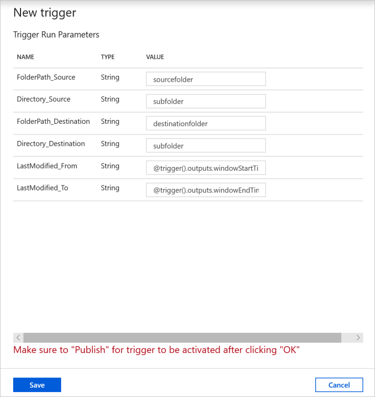 Parameter input