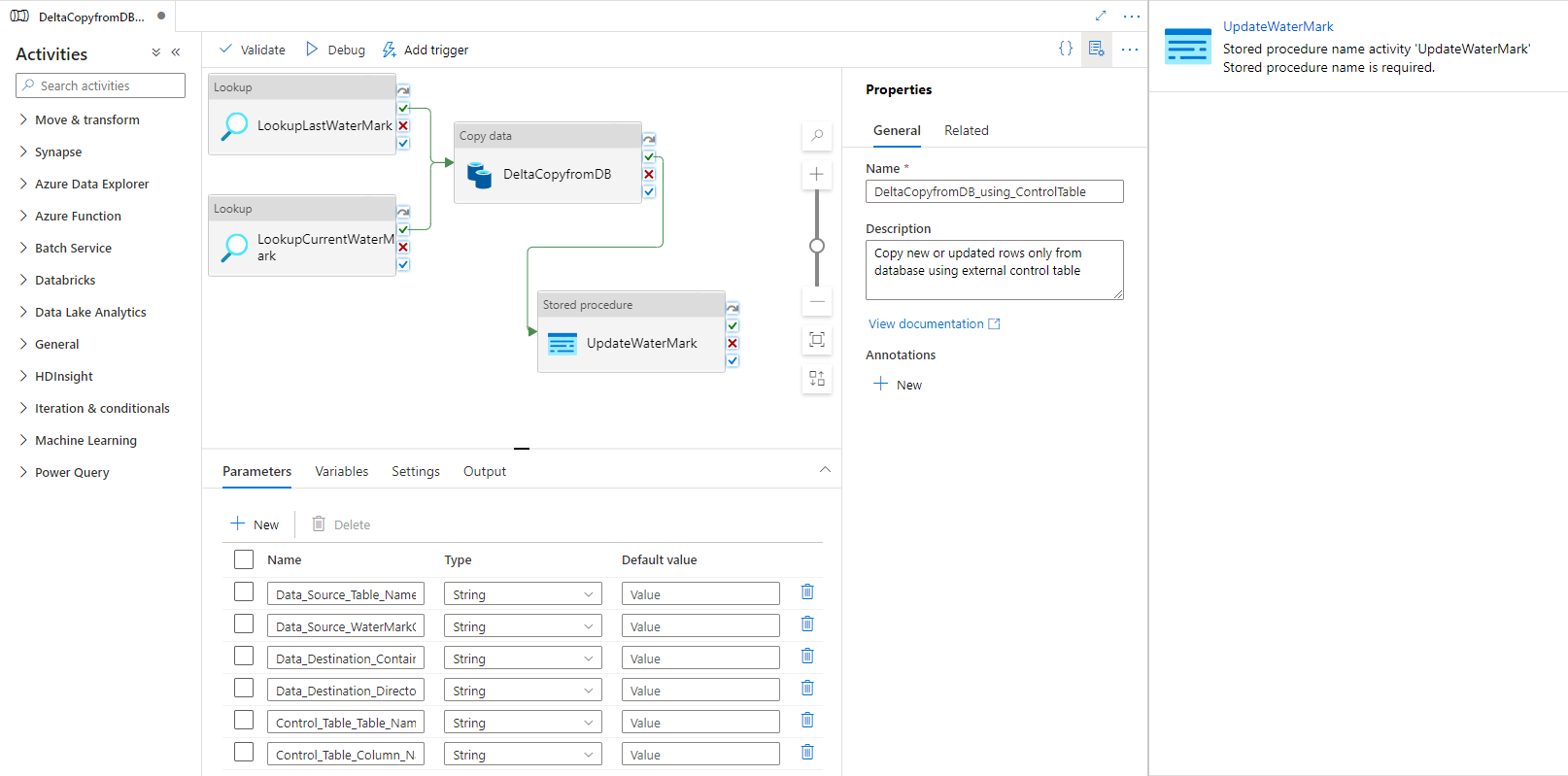 Screenshot showing the pipeline.