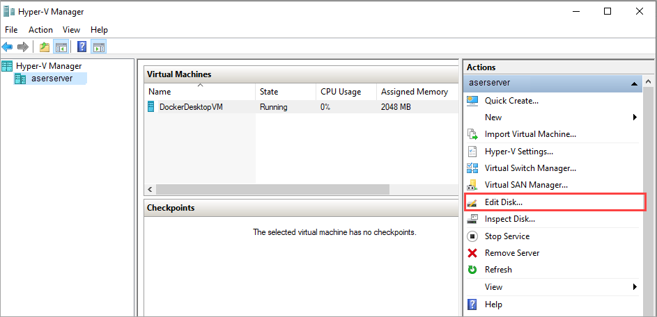 Buka manajer Hyper-V