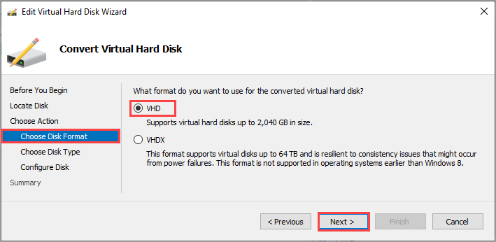 Pilih halaman format disk