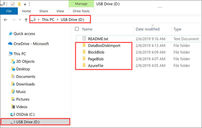 Cuplikan layar konten drive disk.