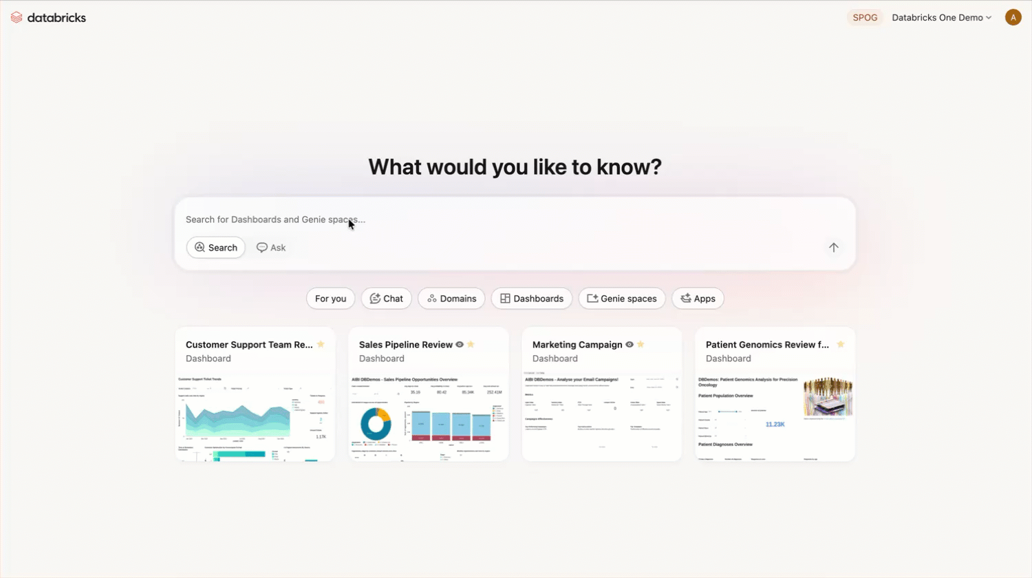Mengobrol di Databricks One.