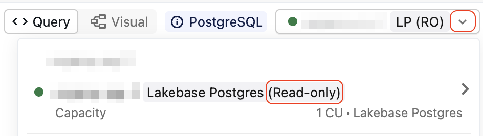 Pilih komputasi hanya baca dari menu dropdown