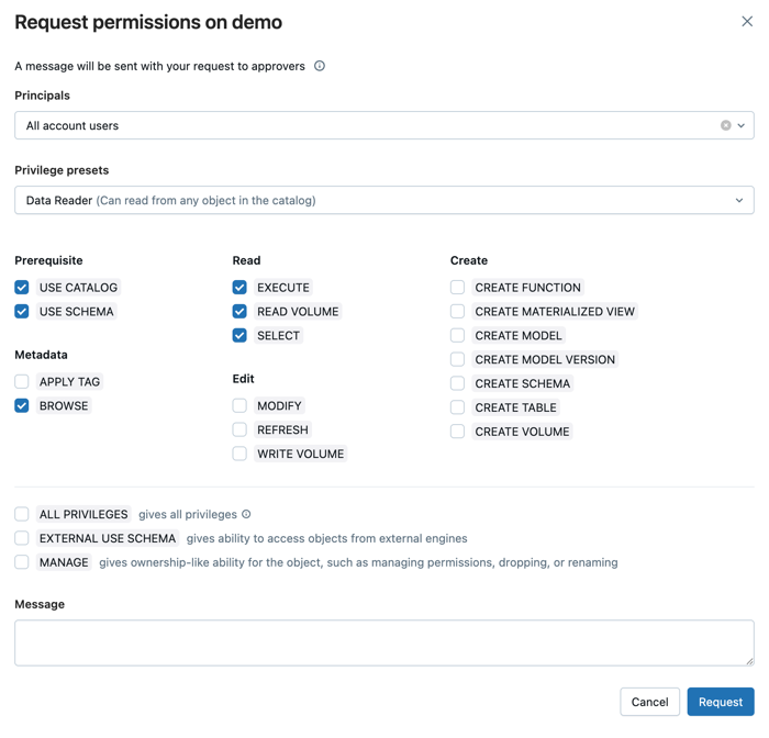 Meminta akses ke objek.