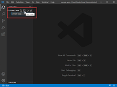 Cuplikan layar memperlihatkan cara membuat folder di Visual Studio Code.