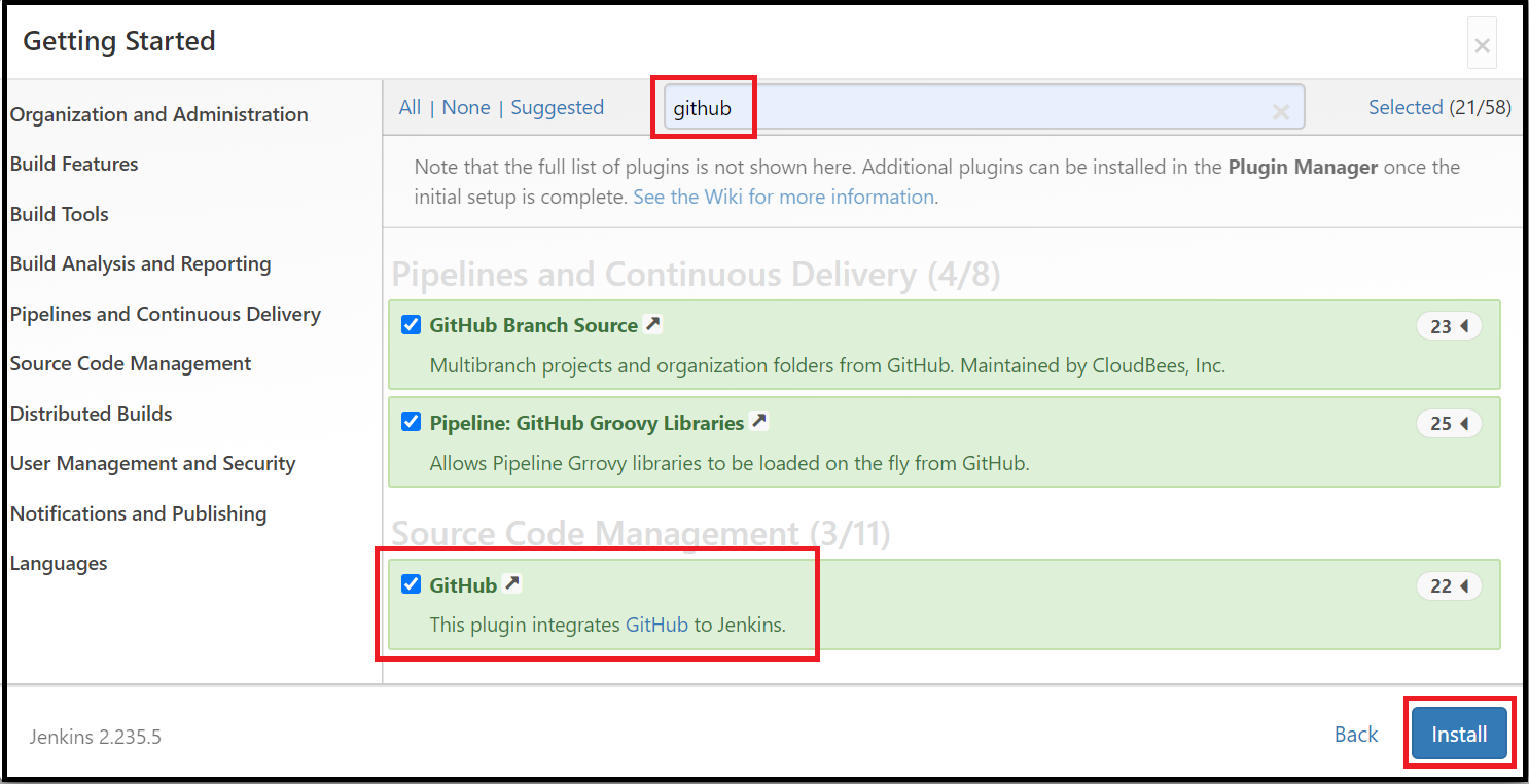 Install the GitHub plug-ins