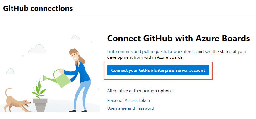 Screenshot pertama kali terhubung dengan kredensial GitHub.