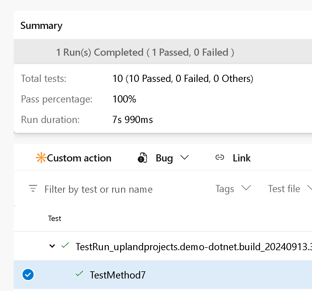 Tangkapan layar tindakan toolbar hasil pengujian.