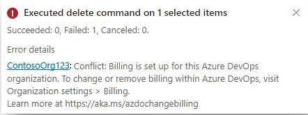 Cuplikan layar perintah hapus pada satu item yang dipilih.