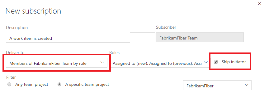 Cuplikan layar memperlihatkan dialog Langganan baru dengan opsi Lewati inisiator.