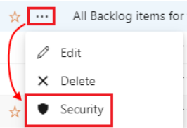 Cuplikan layar memperlihatkan cara masuk ke pengaturan izin untuk objek.