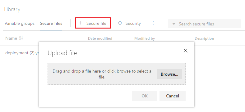 Cuplikan layar mengunggah file Anda.