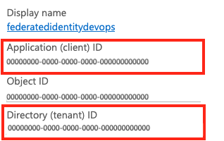 Cuplikan layar yang memperlihatkan ID klien pendaftaran aplikasi dan ID penyewa.