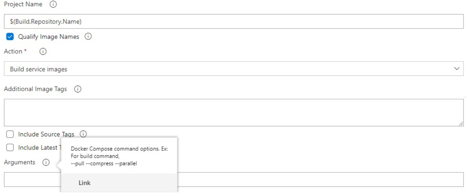 Input argumen dalam tugas Docker Compose.