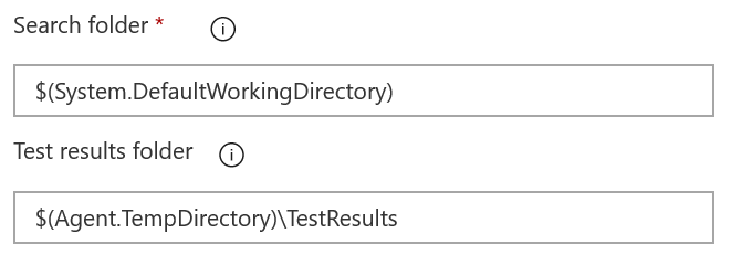 Opsi VSTest TestResultsDirectory tersedia di UI tugas.