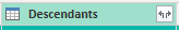 Cuplikan layar kolom Power BI Descendants. 