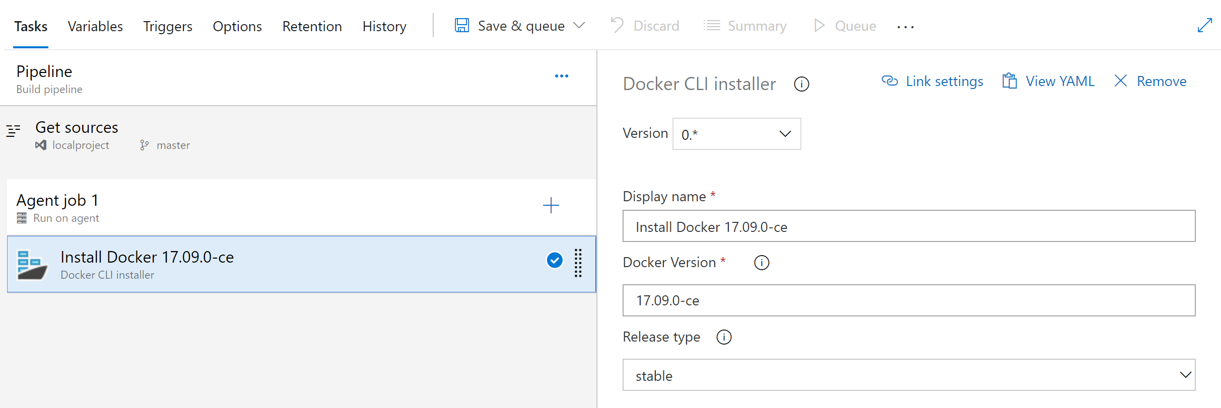 Cuplikan layar memperlihatkan DockerCLI terinstal.