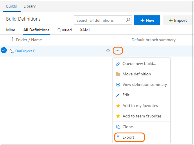Ekspor definisi pembuatan