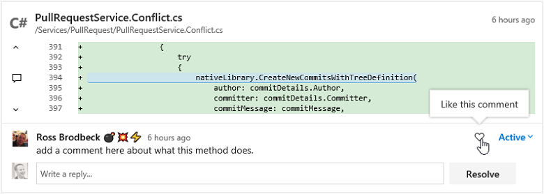 Sukai komentar pada pull request