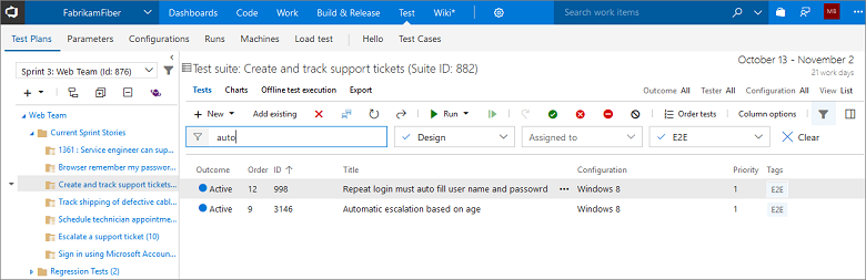 Filter kasus pengujian