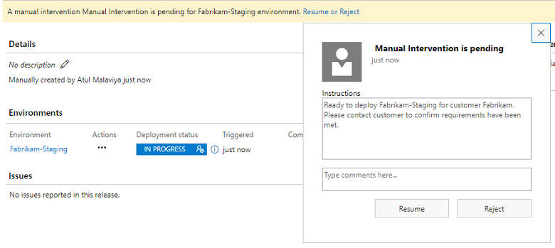 Dialog intervensi manual menunggu