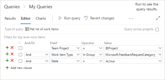 Cuplikan layar memperlihatkan editor dengan nilai yang dimasukkan.