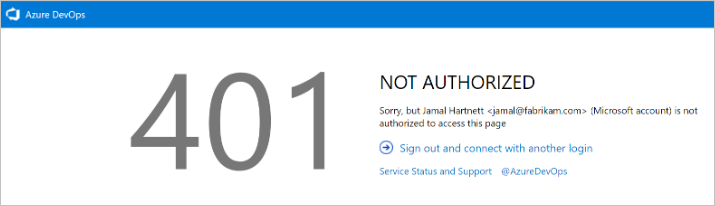 Memecahkan masalah kesalahan 401 koneksi Azure DevOps 1