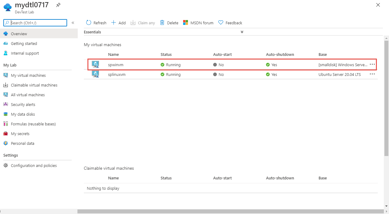 Pilih VM Windows Anda