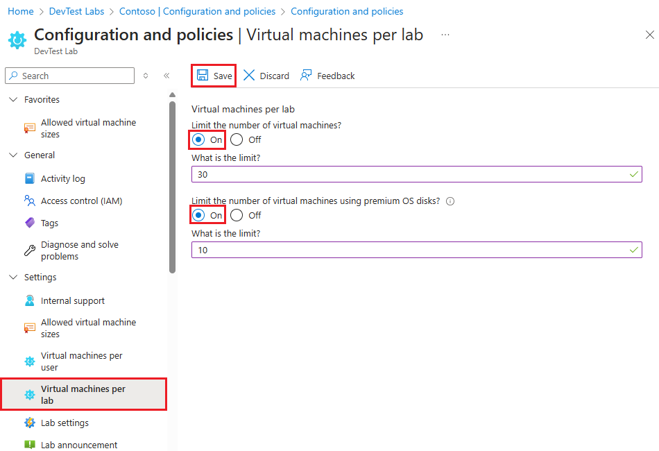 Cuplikan layar yang menunjukkan mesin virtual per lab.