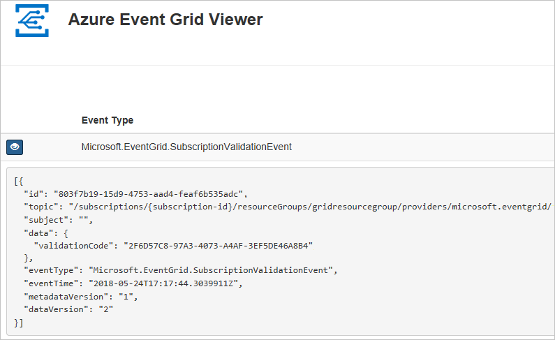 Menampilkan kejadian langganan di Azure Event Grid Viewer