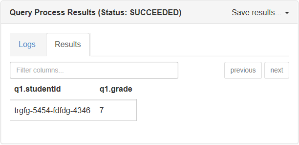 Hasil kueri json Apache Hive.