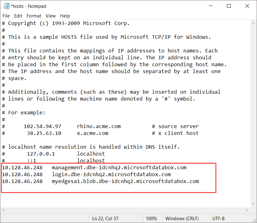 Ubah berkas host pada klien Windows