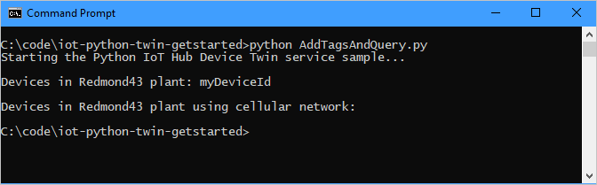 Cuplikan layar kueri pertama memperlihatkan semua perangkat di Redmond.