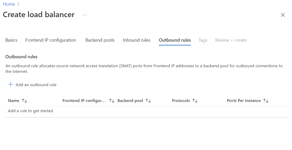 Cuplikan layar untuk membuat aturan keluar baru.