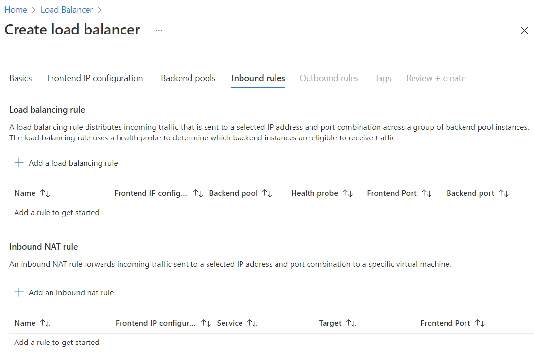 Cuplikan layar dari tambahkan aturan masuk baru.