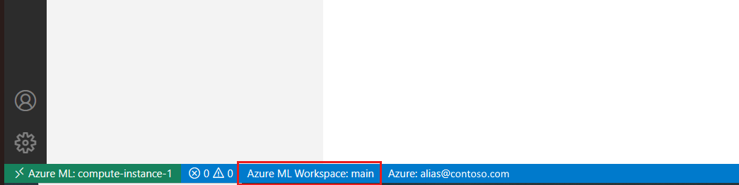 Cuplikan layar memperlihatkan bilah status Visual Studio Code.