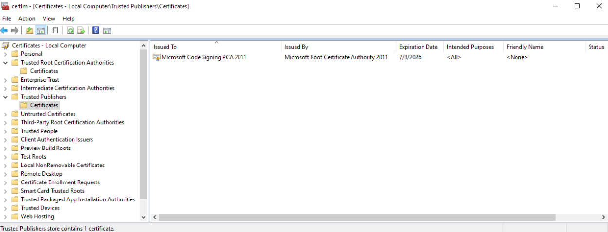 Cuplikan layar sertifikat 2.