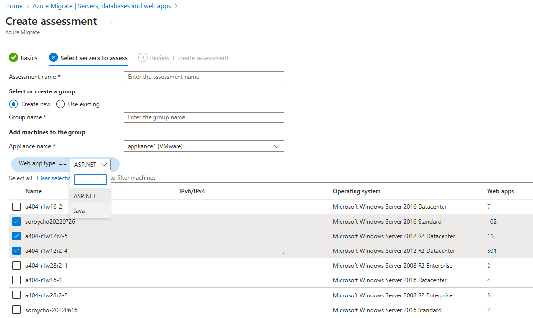 Cuplikan layar server yang dipilih.