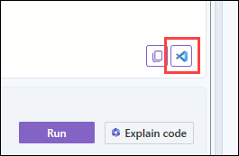 Cuplikan layar ikon untuk meluncurkan Visual Studio Code.
