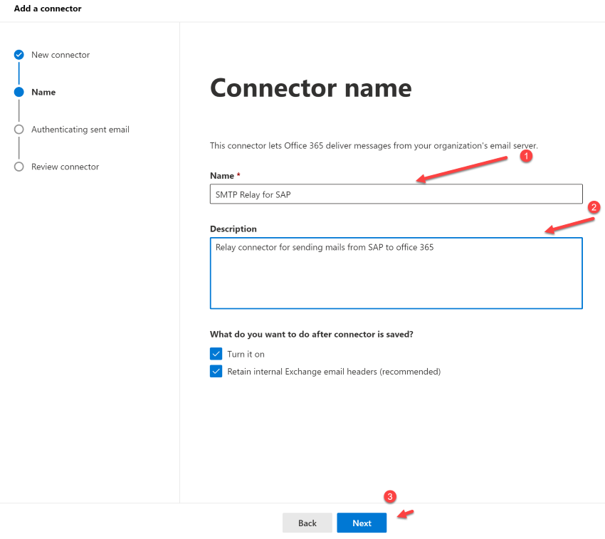 Nama konektor Pusat Admin Microsoft 365