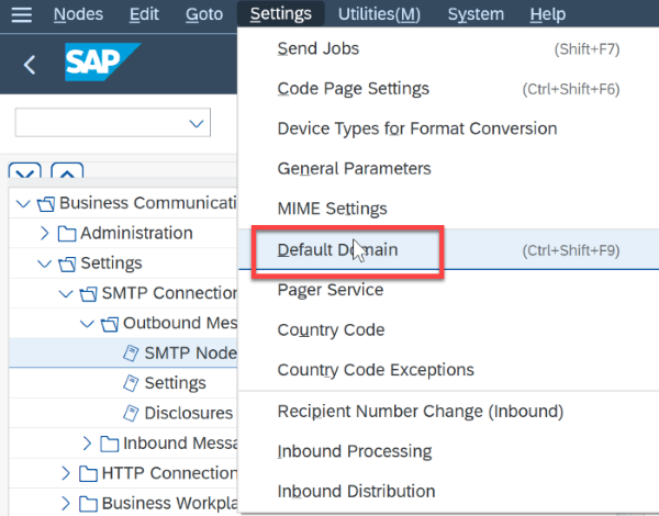 Domain default SMTP